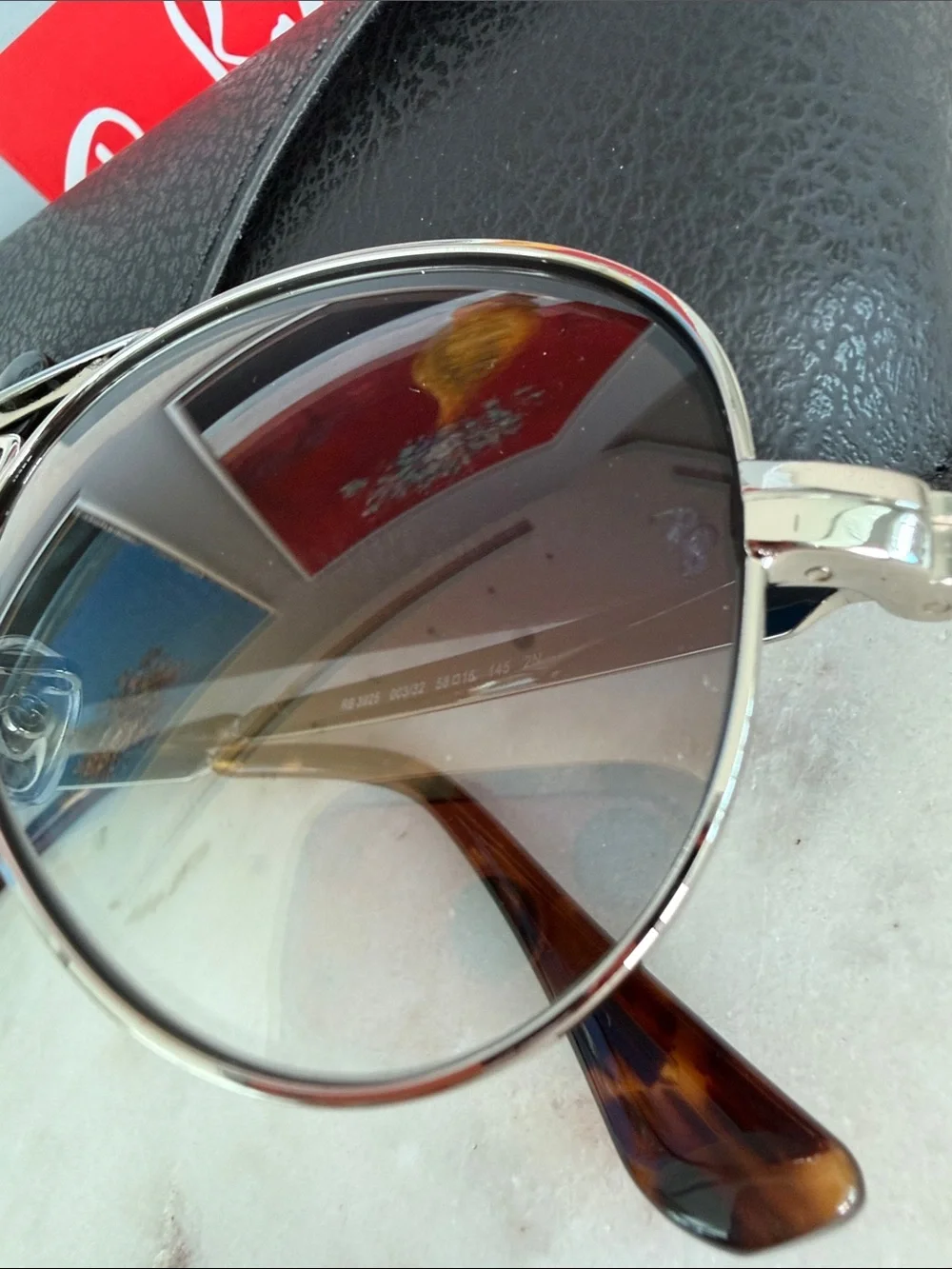 Brand New Ray-Ban Aviator Max Silver Sunglasses with Gradient Grey Lenses
